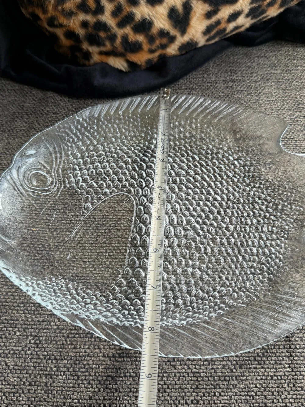 1970s Clear Glass Fish-Shaped Dish - Transparent